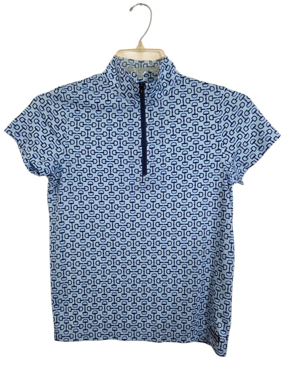 Kerrits Girls Always Cool Ice Fil Shirt Blue Horse Equestrian Riding Size XL